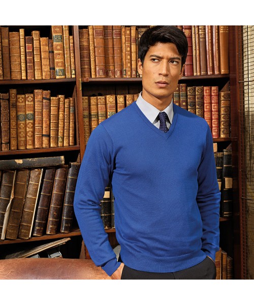 Plain V Neck Sweater Knitted Premier